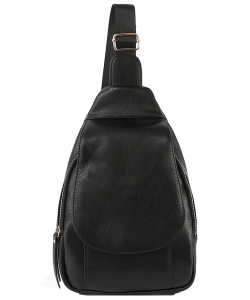 Fashion Flap Sling Backpack LQ210-2Z BLACK